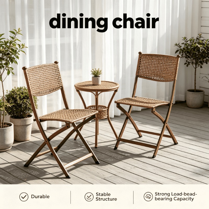 Kids Outdoor Folding Chair - Przenośne Składane Krzesło/Stołek z Rattanu, Lekkie,