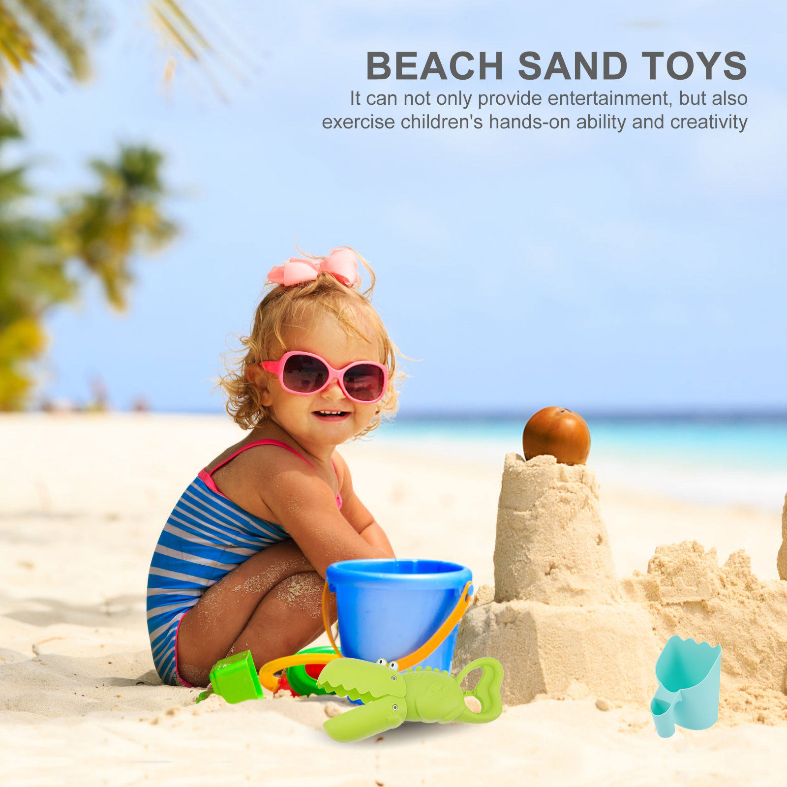 Kids Outdoor Sandbox - 7-częściowy zestaw do zabawy w piasku