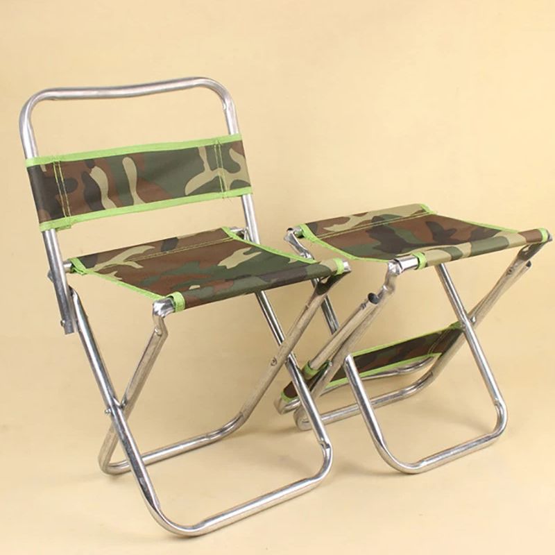 Kids Outdoor Folding Chair - Składane krzesło kamuflażowe z oparciem 46x29x29cm,