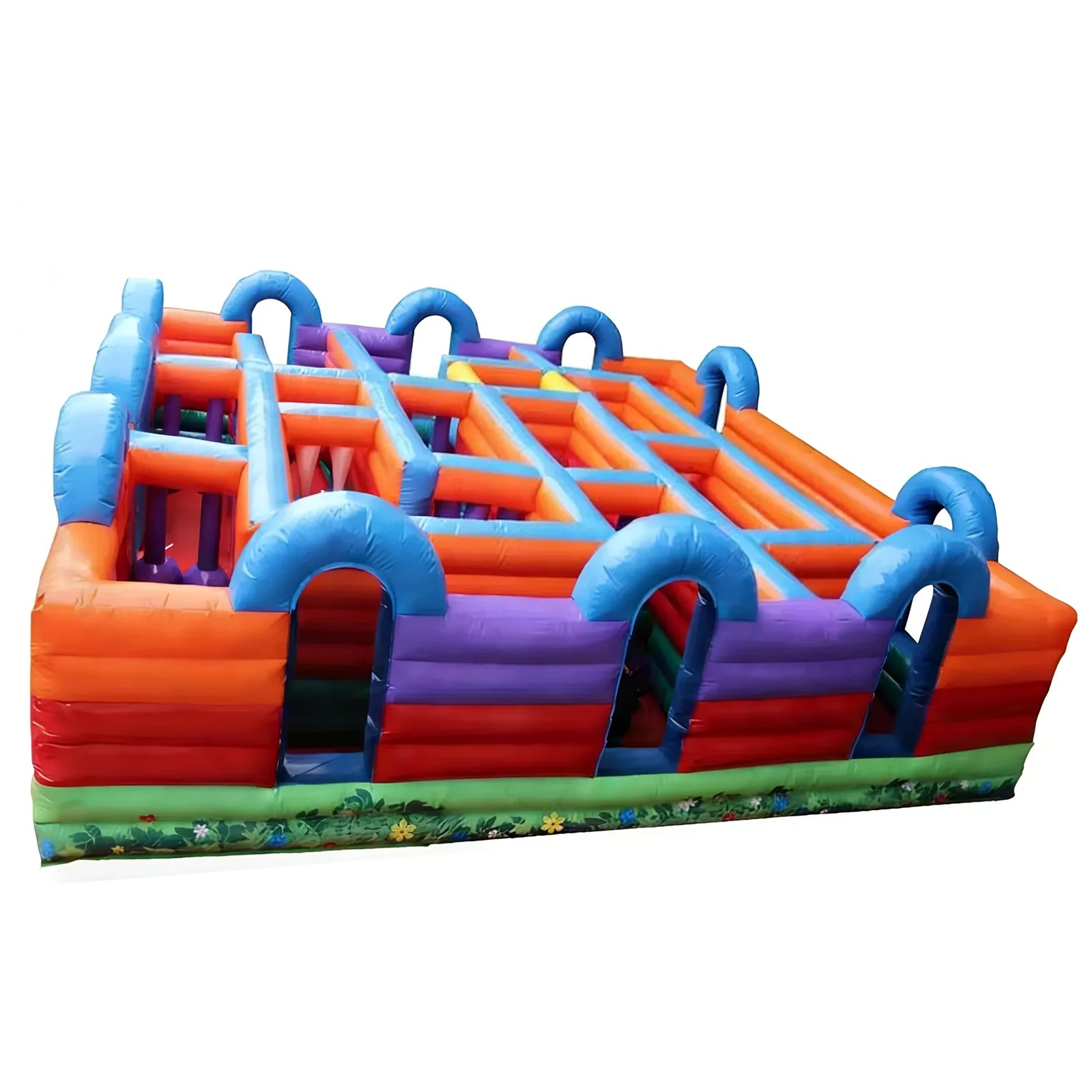 Kids Outdoor Fun - Komercyjny pomarańczowo-niebieski labirynt przeszkód z otwartą