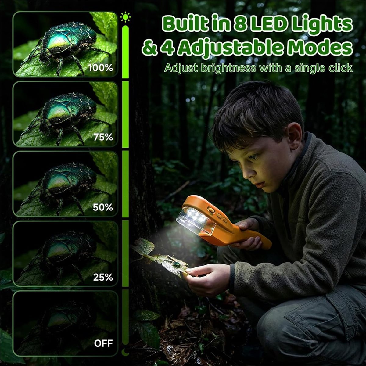 Kids Outdoor Videos - Mikroskop ręczny 500X dla dzieci, ekran