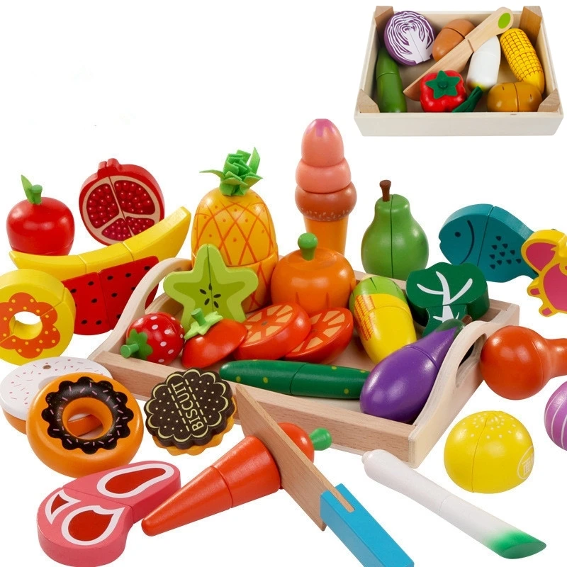 Kids Outdoor Mud Kitchen Accessories - DIY Śliczne drewniane cięcie owoców warzywa