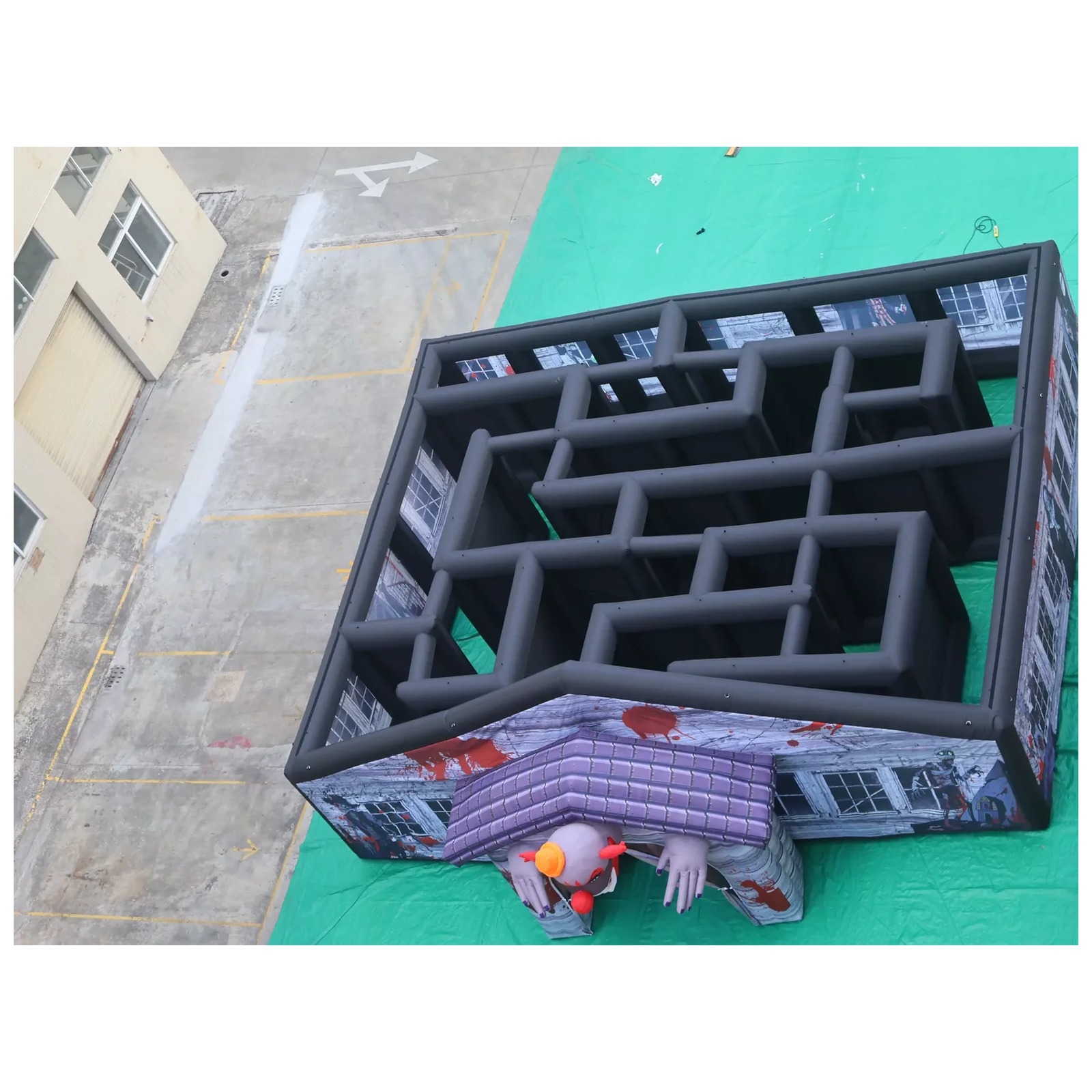 Duży szary nadmuchiwany labiry – Kids Outdoor Party Venue recenzja i cena