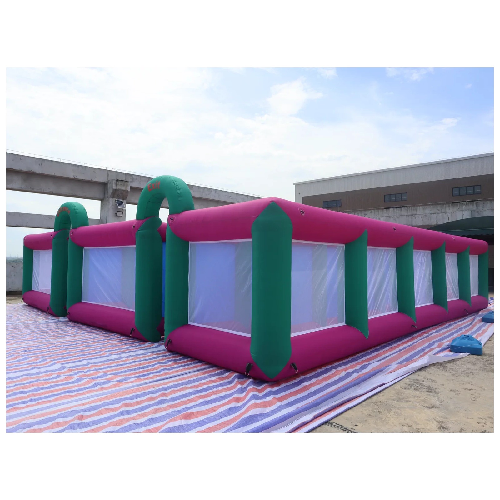 Duży, magenta-zielony, siatkow – Kids Outdoor Party Venue recenzja i cena