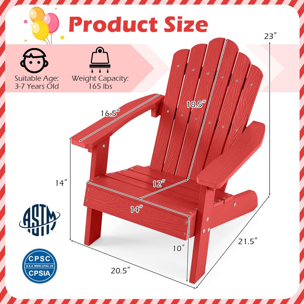 Krzesło Adirondack dla dzieci, – Kids Outdoor Adirondack Chair recenzja i cena