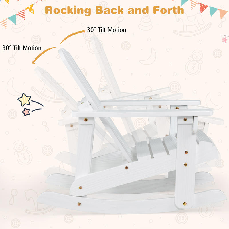 Drewniany fotel bujany Adirond – Kids Outdoor Adirondack Chair recenzja i cena