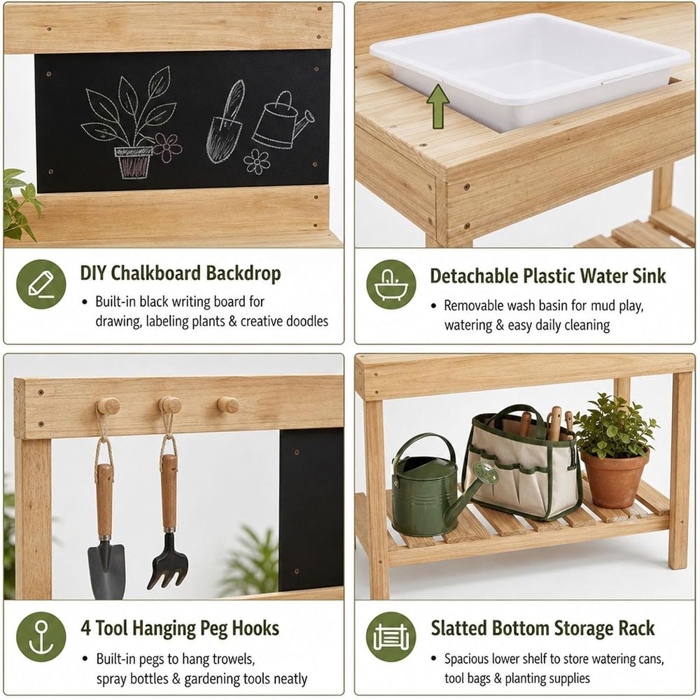 Drewniany stołek do przysiewan – Kids Outdoor Chalkboard recenzja i cena