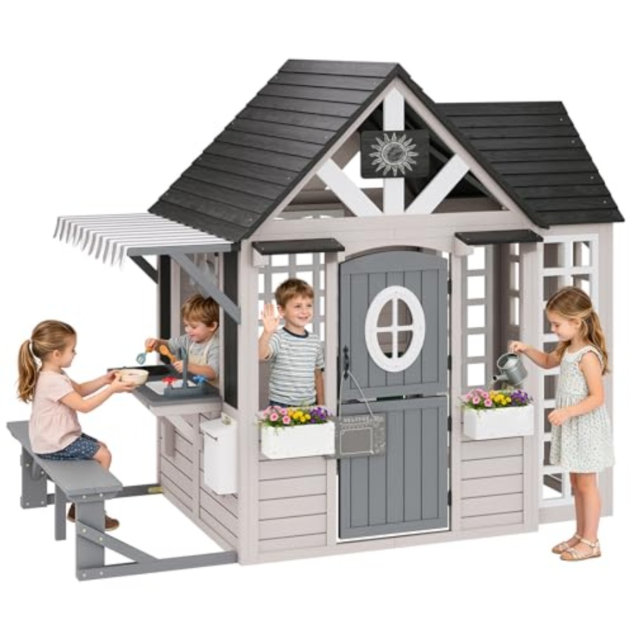 Drewniany domek do zabawy dla  – Kids Outdoor Chalkboard recenzja i cena